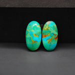 Mohave Mojave turquoise composite pair 21x11x3mm 13ct oval cabochon Kingman - photo 4