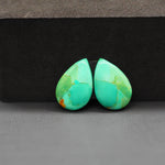 Mohave Mojave turquoise composite pair 15x11x3mm 9.5ct pear cabochon Kingman - photo 2