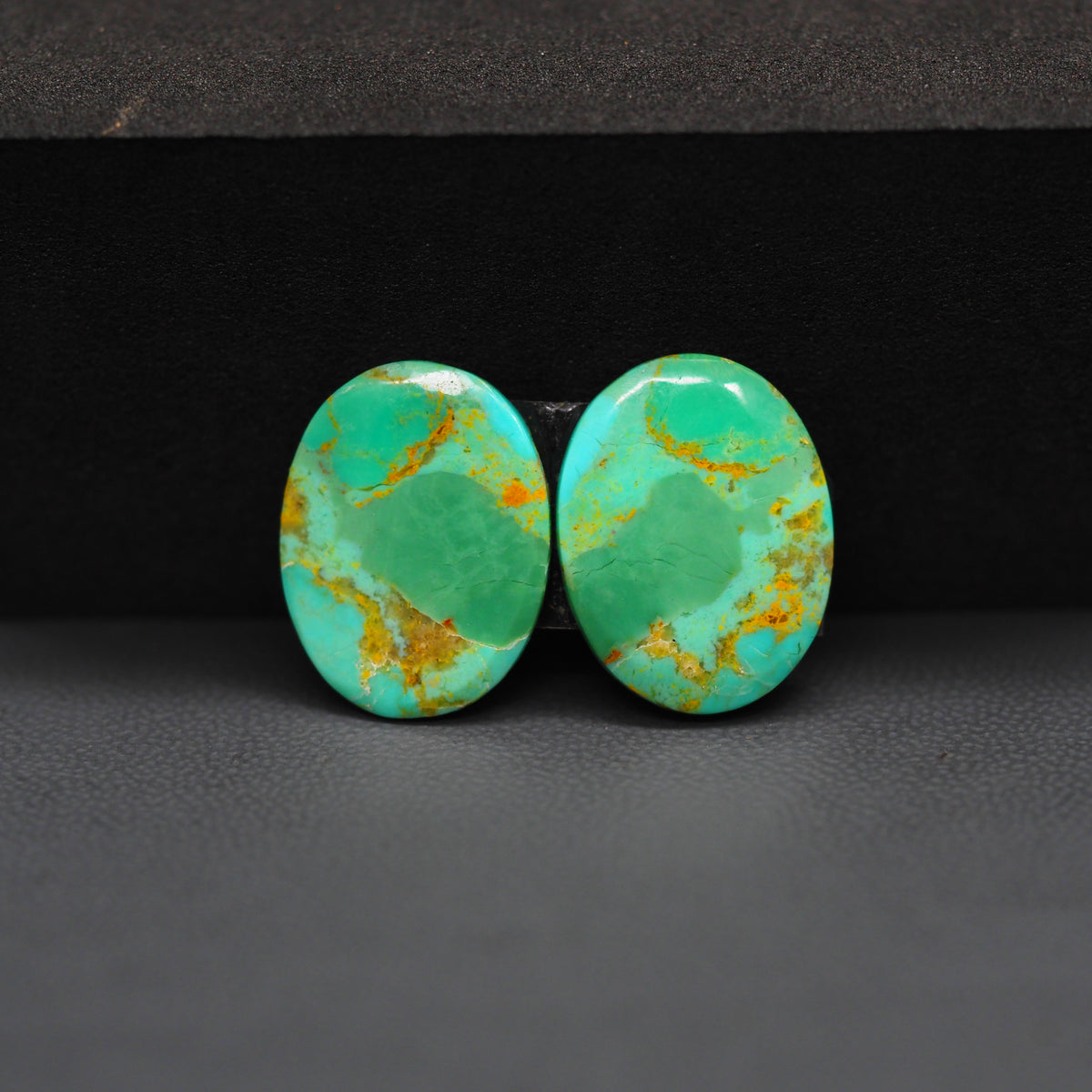 Mohave Mojave turquoise composite pair 18x14x3mm 9ct oval cabochon Kingman - photo 4