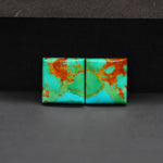 Mohave Mojave turquoise composite pair 20x14x4mm 17ct square cabochon Kingman - photo 4