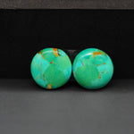 Mohave Mojave turquoise composite pair 15x15x3mm 10.5ct round cabochon Kingman - photo 4