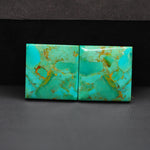 Mohave Mojave turquoise composite pair 21x20x4mm 27ct square cabochon Kingman - photo 4