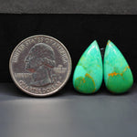 Mohave Mojave turquoise composite pair 21x11x3mm 10ct pear cabochon Kingman - photo 1