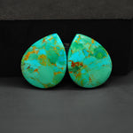 Mohave Mojave turquoise composite pair 25x12x3mm 25ct pear cabochon Kingman - photo 3