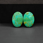 Mohave Mojave turquoise composite pair 21x12x3mm 11.5ct oval cabochon Kingman - photo 4
