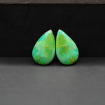Mohave Mojave turquoise composite pair 17x11x3mm 5ct pear cabochon Kingman - photo 2