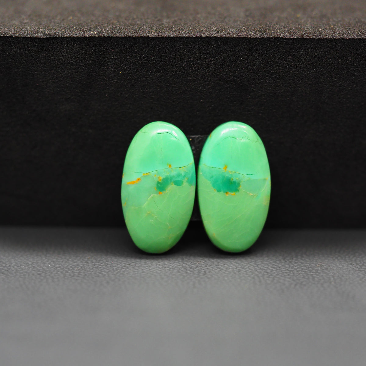Mohave Mojave turquoise composite pair 17x11x3mm 8.5ct oval cabochon Kingman - photo 4