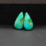 Mohave Mojave turquoise composite pair 20x11x3mm 10.5ct pear cabochon Kingman - photo 4