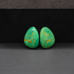 Mohave Mojave turquoise composite pair 16x11x3mm 9ct freeform cabochon Kingman - photo 4