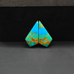 Mohave Mojave turquoise composite pair 20x10x3mm 7.5ct kite cabochon Kingman - photo 4