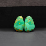Mohave Mojave turquoise composite pair 19x11x4mm 15ct freeform cabochon Kingman - photo 4