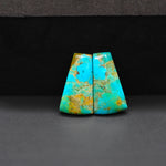 Mohave Mojave turquoise composite pair 19x10x3mm 9ct trapezoid cabochon Kingman - photo 4
