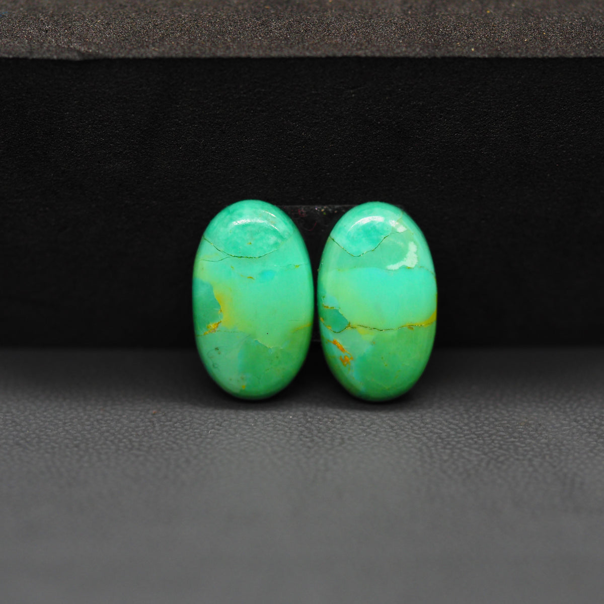 Mohave Mojave turquoise composite pair 17x10x3mm 8ct oval cabochon Kingman - photo 4