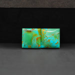 Mohave Mojave turquoise composite pair 14x14x3mm 12ct square cabochon Kingman - photo 4