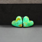 Mohave Mojave turquoise composite pair 13x14x3mm 9.5ct heart cabochon Kingman - photo 4