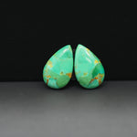 Mohave Mojave turquoise composite pair 17x11x3mm 9.5ct pear cabochon Kingman - photo 4