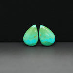 Mohave Mojave turquoise composite pair 17x11x3mm 8ct pear cabochon Kingman - photo 4