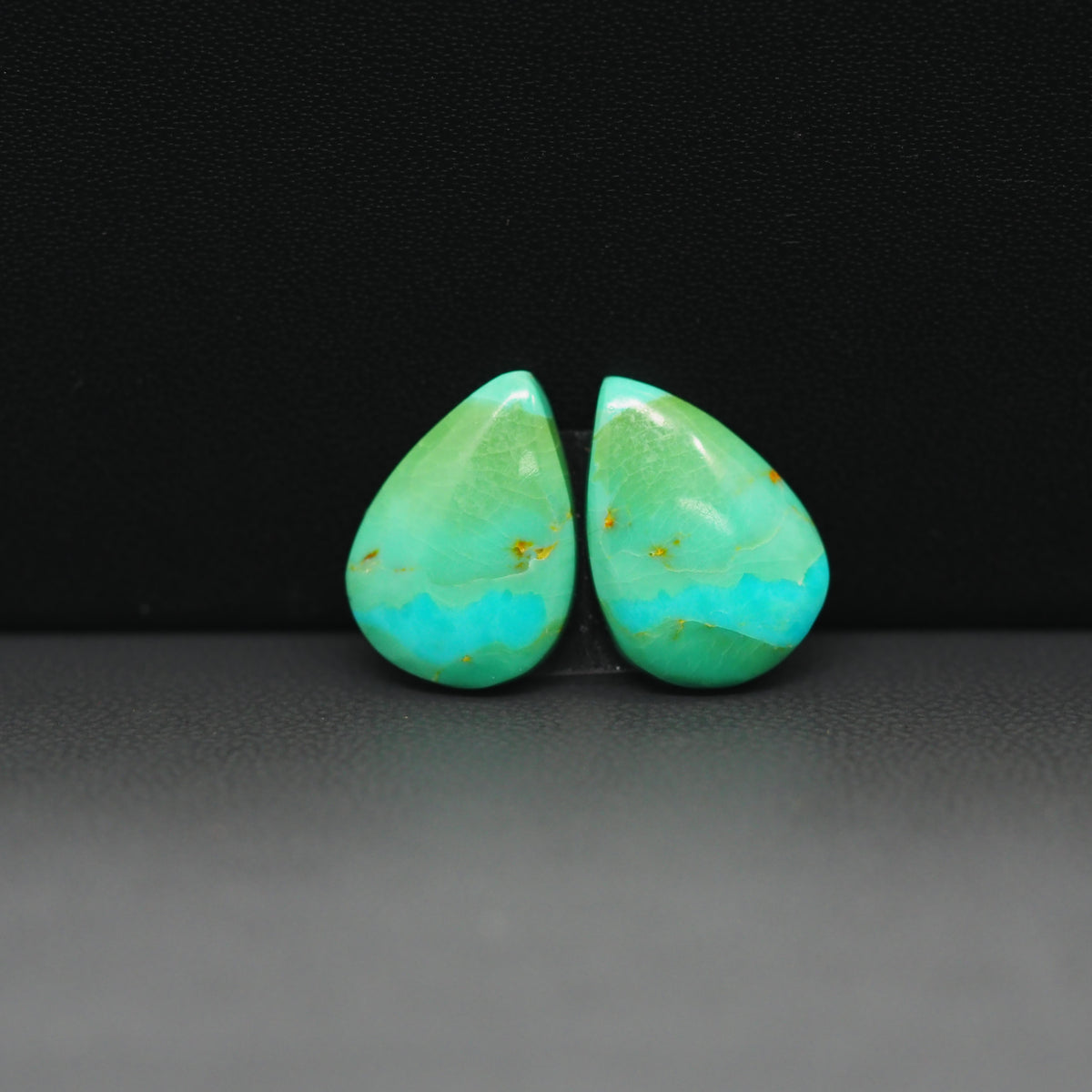 Mohave Mojave turquoise composite pair 17x11x3mm 8ct pear cabochon Kingman - photo 4