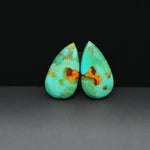 Mohave Mojave turquoise composite pair 20x10x3mm 10.5ct pear cabochon Kingman - photo 4