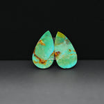 Mohave Mojave turquoise composite pair 20x10x3mm 10.5ct pear cabochon Kingman - photo 3