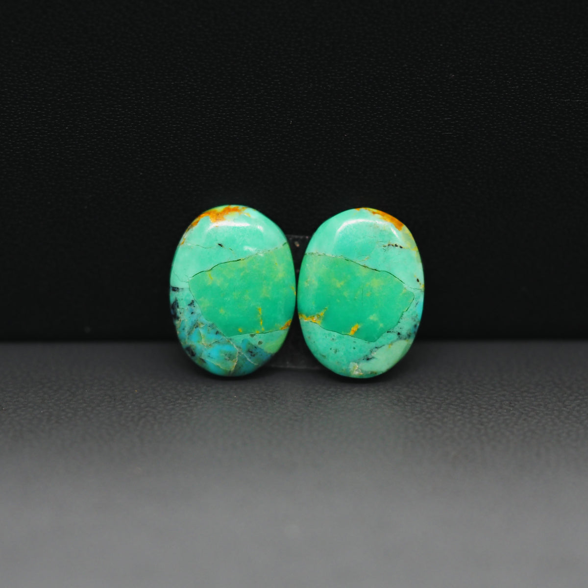 Mohave Mojave turquoise composite pair 15x11x3mm 8.5ct oval cabochon Kingman - photo 4