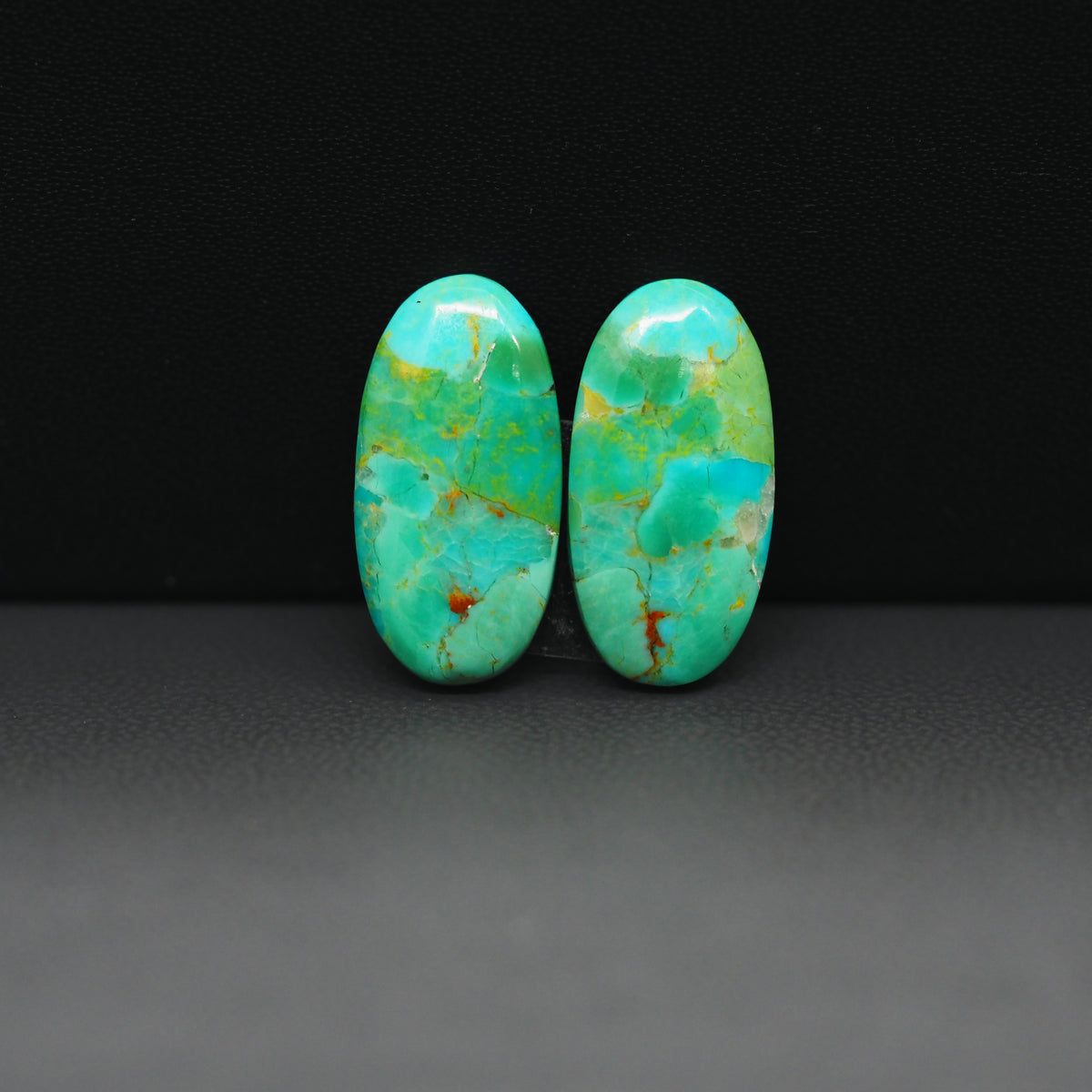 Mohave Mojave turquoise composite pair 20x10x3mm 13.5ct oval cabochon Kingman - photo 4