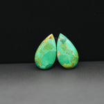 Mohave Mojave turquoise composite pair 18x11x3mm 8.5ct pear cabochon Kingman - photo 4