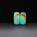 Mohave Mojave turquoise composite pair 18x9x4mm 11ct baguette cabochon Kingman - photo 4