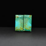 Mohave Mojave turquoise composite pair 19x9x3mm 11.5ct baguette cabochon Kingman - photo 4