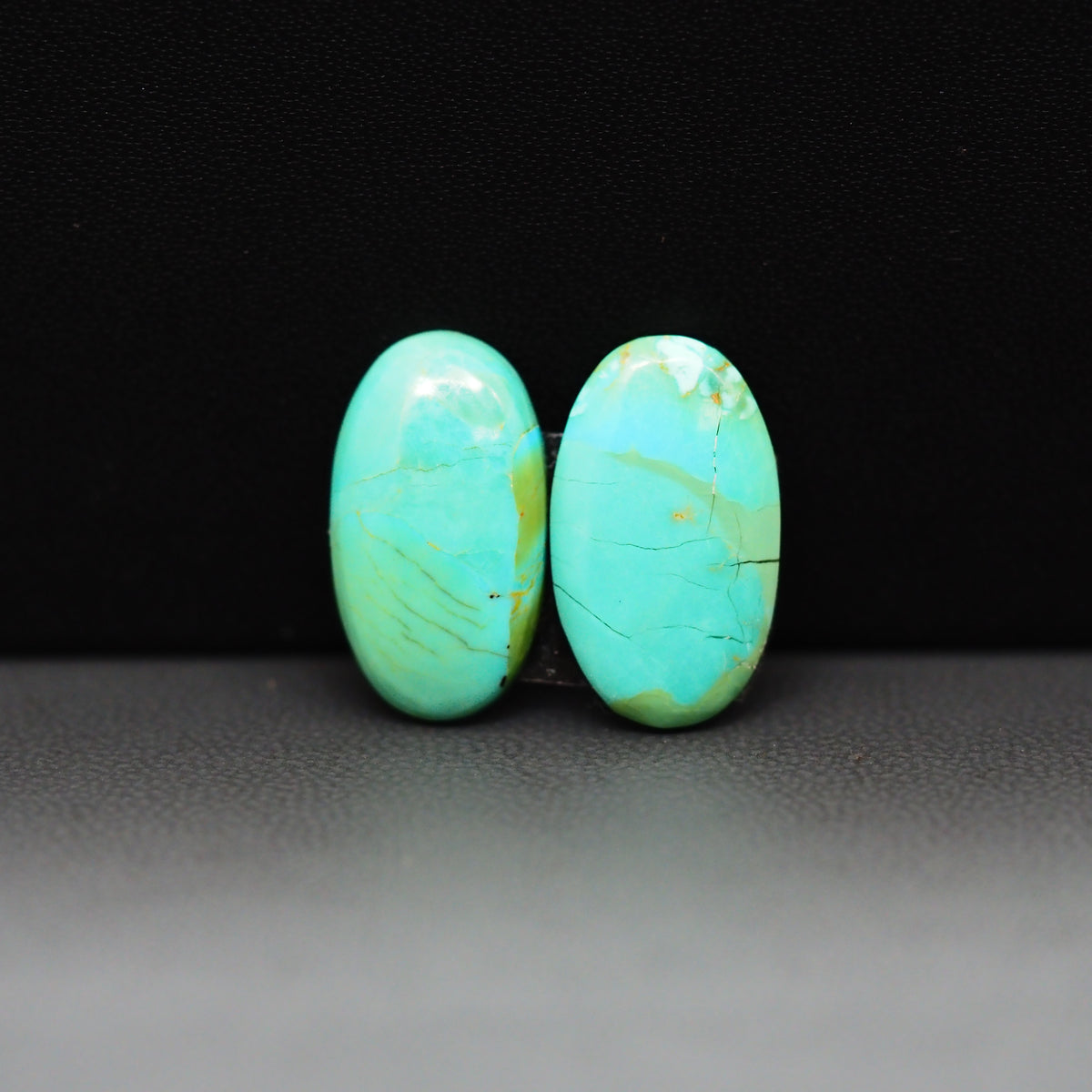 Mohave Mojave turquoise composite pair 18x11x3mm 9ct oval cabochon Kingman - photo 4