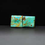 Mohave Mojave turquoise composite pair 13x14x3mm 13ct square cabochon Kingman - photo 4