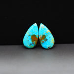Mohave Mojave turquoise composite pair 18x10x3mm 9ct pear cabochon Kingman - photo 4
