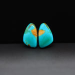 Mohave Mojave turquoise composite pair 15x10x4mm 10ct freeform cabochon Kingman - photo 2