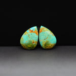 Mohave Mojave turquoise composite pair 17x12x3mm 9.5ct pear cabochon Kingman - photo 4