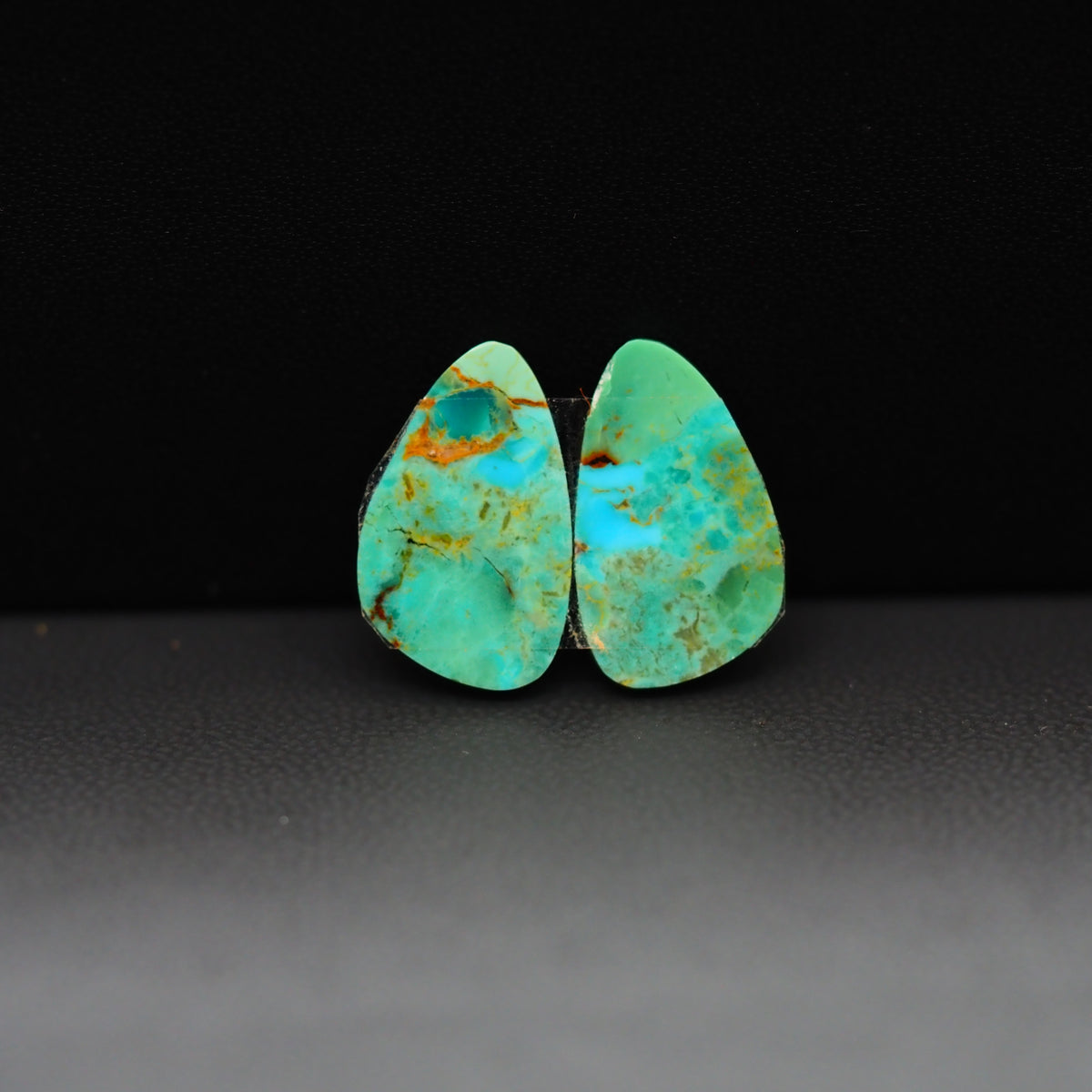 Mohave Mojave turquoise composite pair 16x10x3mm 8.5ct freeform cabochon Kingman - photo 3