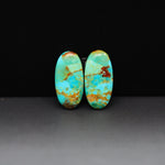 Mohave Mojave turquoise composite pair 18x9x3mm 8.5ct oval cabochon Kingman - photo 4