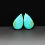 Mohave Mojave turquoise composite pair 18x10x3mm 9ct pear cabochon Kingman - photo 4