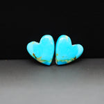 Mohave Mojave turquoise composite pair 15x14x4mm 11.5ct heart cabochon Kingman - photo 4