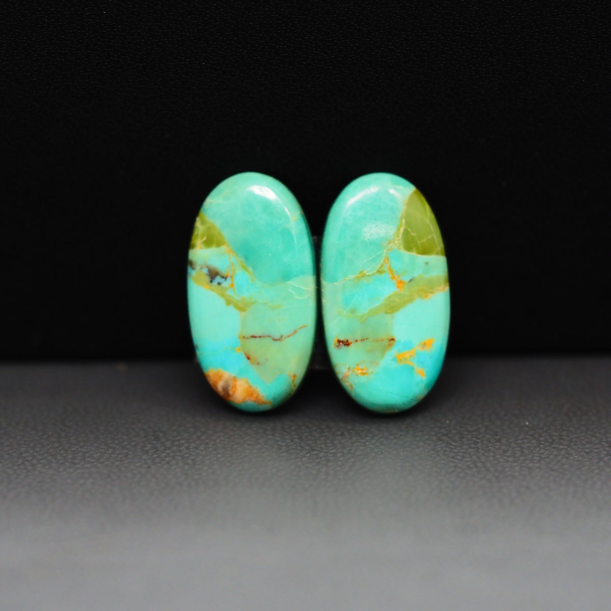 Mohave Mojave turquoise composite pair 21x11x3mm 13ct oval cabochon Kingman - photo 4