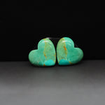 Mohave Mojave turquoise composite pair 13x13x3mm 8.5ct heart cabochon Kingman - photo 4