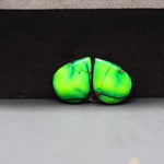Peacock Dahlia composite pair 13x11x3mm 8ct pear cabochon - photo 4
