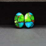 Peacock Dahlia composite pair 17x11x3mm 11.5ct oval cabochon - photo 4