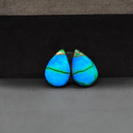 Peacock Dahlia composite pair 14x10x3mm 7.5ct pear cabochon - photo 4