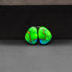 Peacock Dahlia composite pair 13x10x3mm 7.5ct freeform cabochon - photo 4