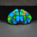 Peacock Dahlia composite pair 28x21x3mm 32.5ct pear cabochon - photo 4