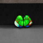 Peacock Dahlia composite pair 14x10x3mm 9.5ct freeform cabochon - photo 4