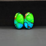 Peacock Dahlia composite pair 17x10x3mm 10.5ct oval cabochon - photo 4