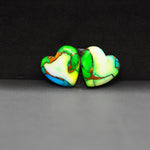 Peacock Dahlia composite pair 17x10x3mm 11ct heart cabochon - photo 4