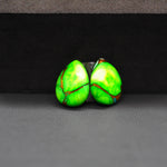 Peacock Dahlia composite pair 15x10x3mm 10ct pear cabochon - photo 4
