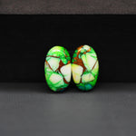 Peacock Dahlia composite pair 17x10x3mm 12ct oval cabochon - photo 4
